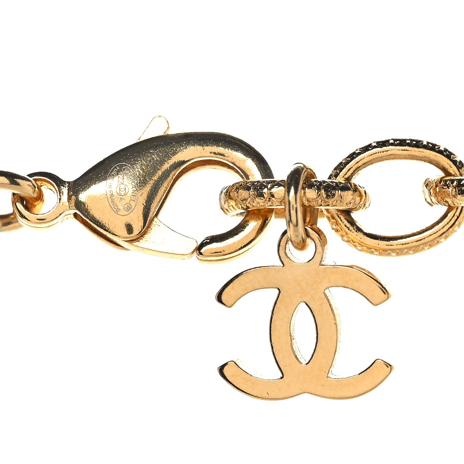 Chanel Crystal Chain Link CC Choker Necklace Gold 6 of 7