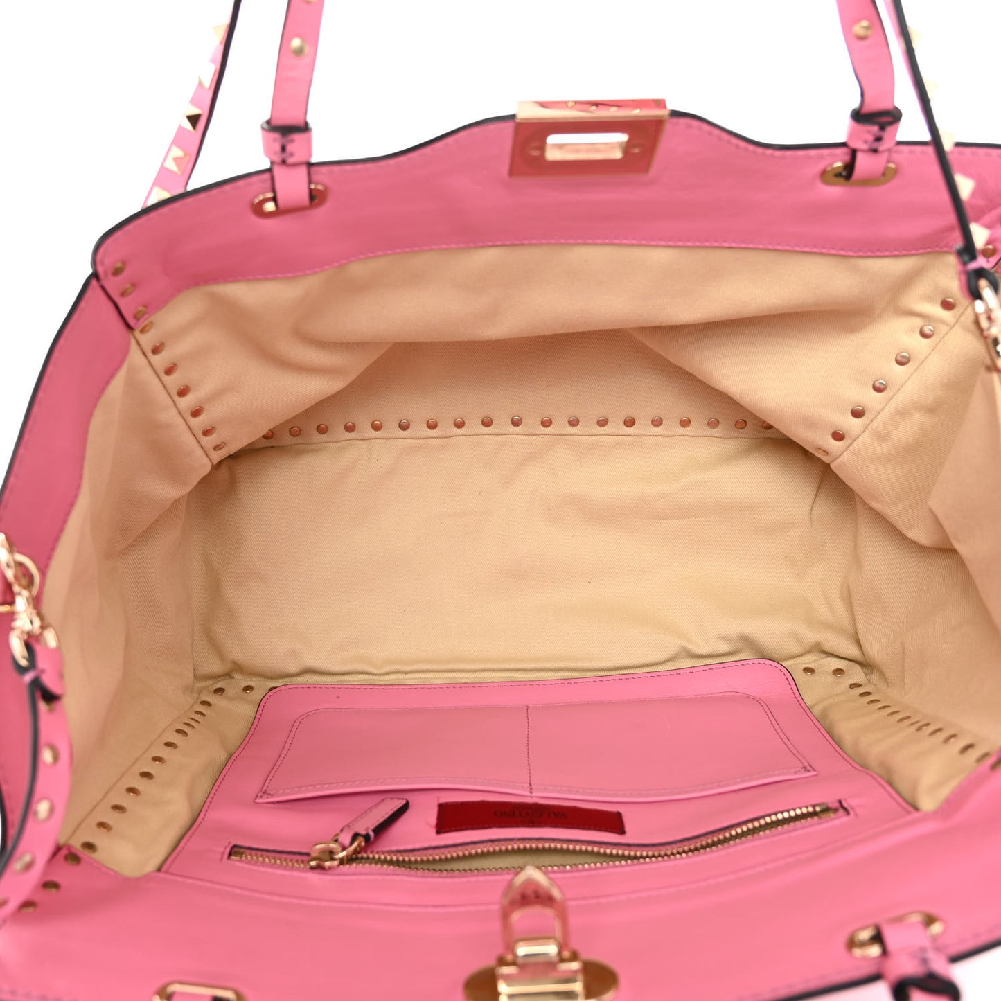 Vitello Medium Rockstud Tote Ninphea