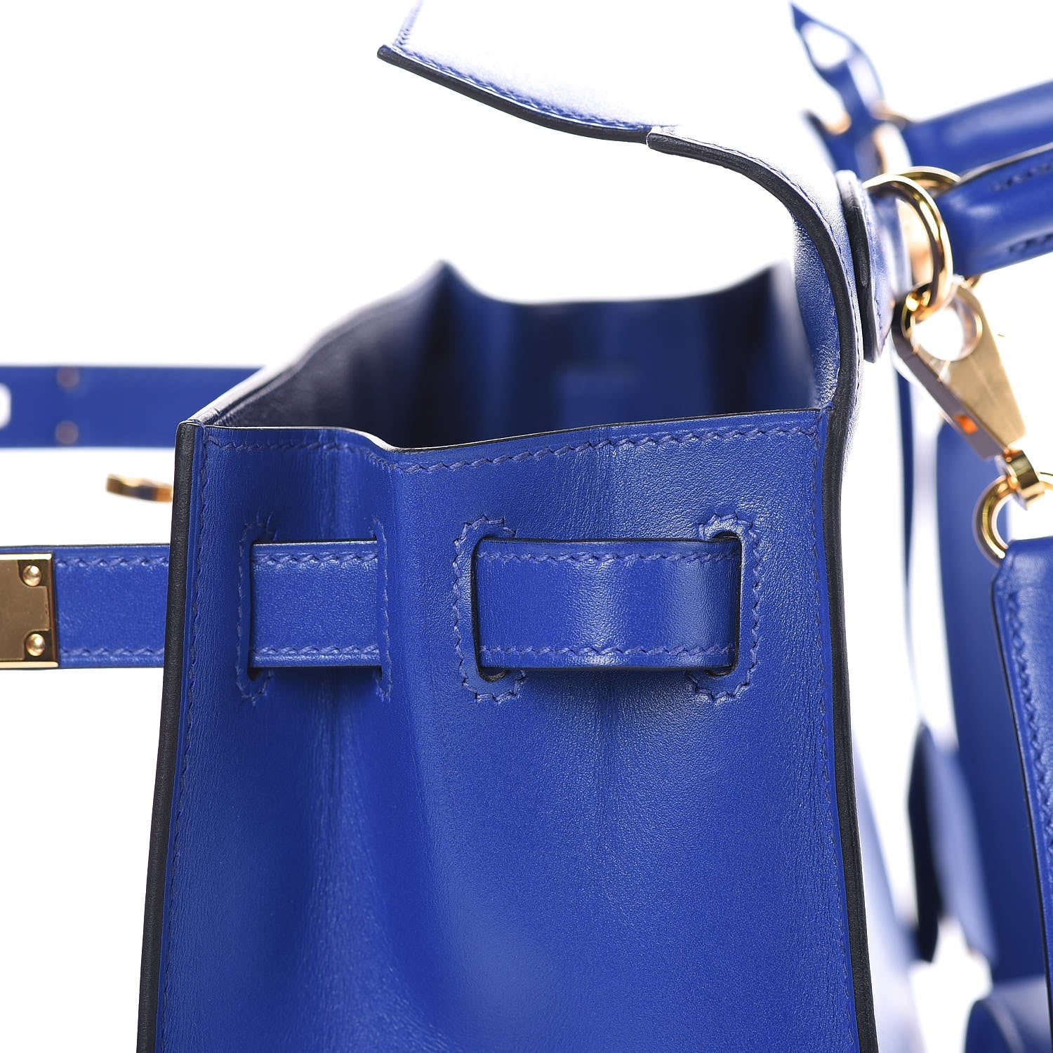 Hermes Tadelakt Kelly Sellier 28 Bleu Electrique 30 of 33