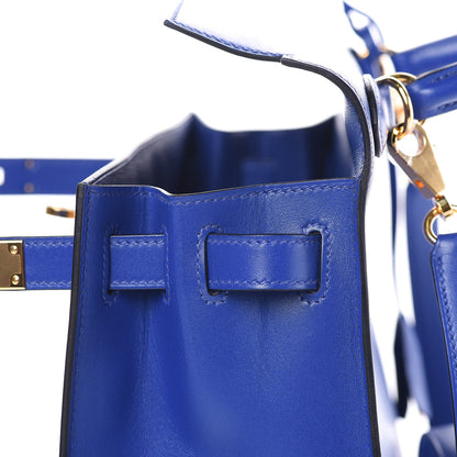 Hermes Tadelakt Kelly Sellier 28 Bleu Electrique 30 of 33
