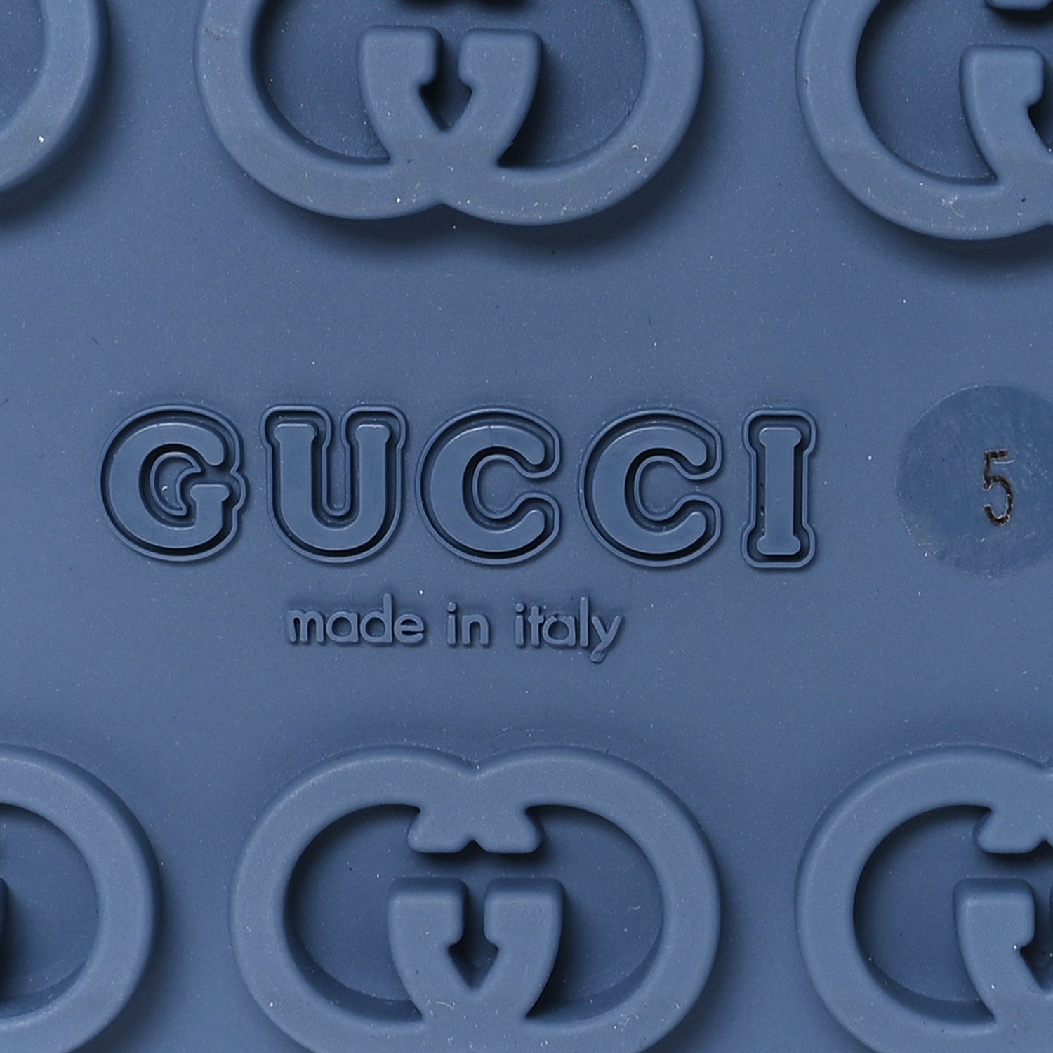 Gucci Soft Rubber Horsebit Mens Platform Slingback Sandals 5 Washed Indigo 7 of 9