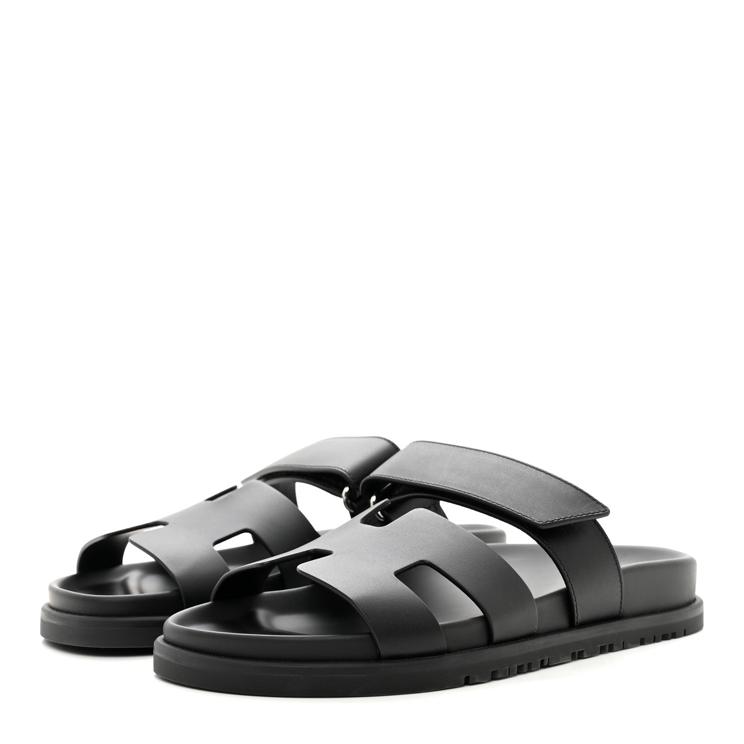 Hermes Calfskin Womens Chypre Sandals 36 Black 3 of 8