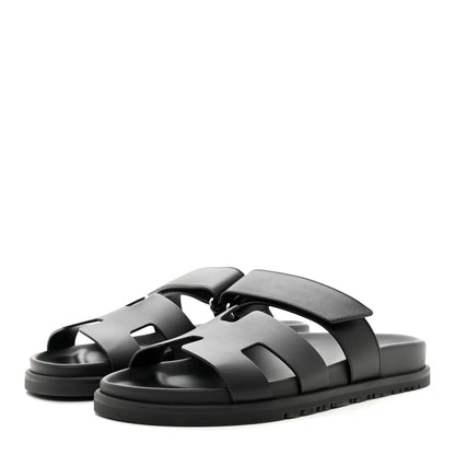 Hermes Calfskin Womens Chypre Sandals 36 Black 3 of 8