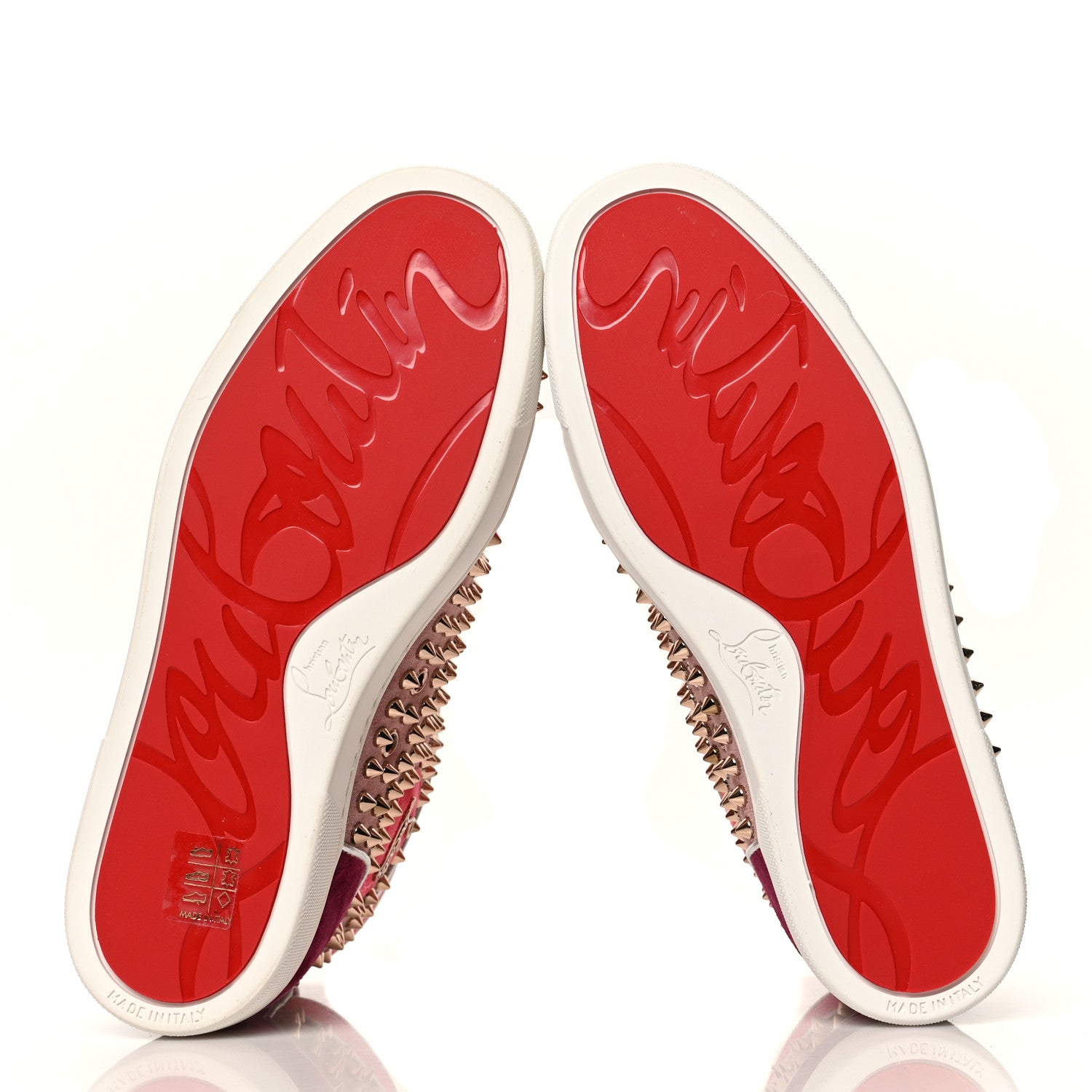 Christian Louboutin Veau Velours Womens Colorblock Louis Spikes Flat Sneakers 38.5 Multicolor 5 of 8