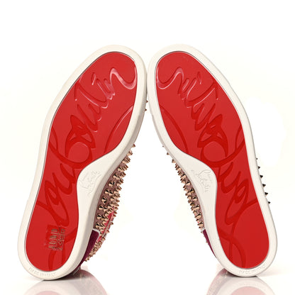 Christian Louboutin Veau Velours Womens Colorblock Louis Spikes Flat Sneakers 38.5 Multicolor 5 of 8