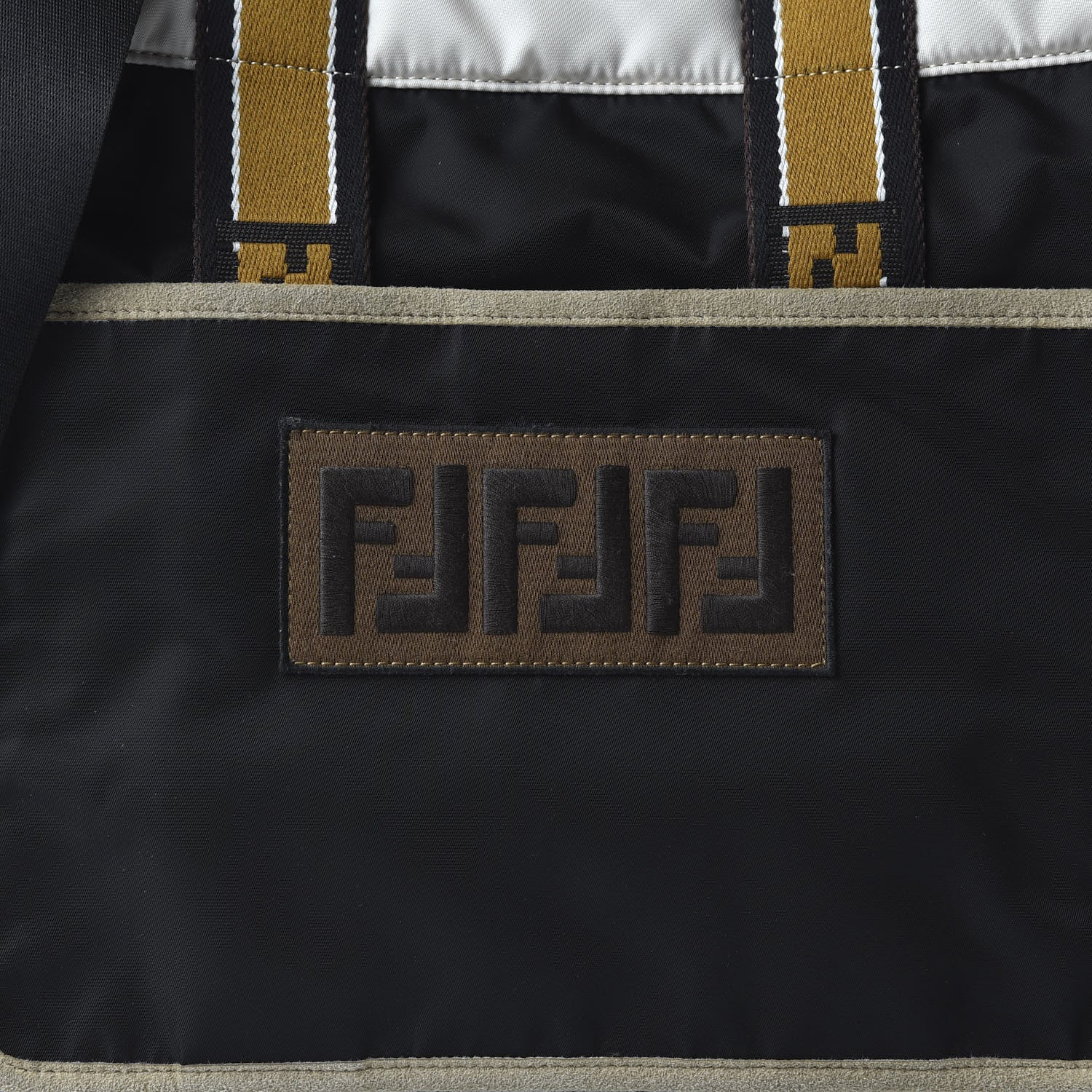 Fendi Nylon Reversible Everyday Tote Black White Tobacco 7 of 14