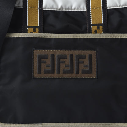 Fendi Nylon Reversible Everyday Tote Black White Tobacco 7 of 14