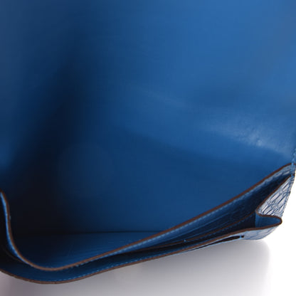 Hermes Matte Alligator Dogon Combined Wallet Bleu Izmir 5 of 7