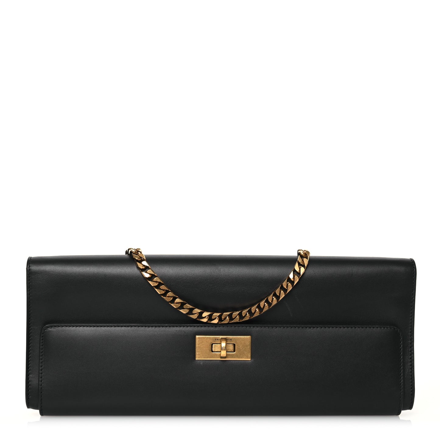 Smooth Calfskin Money Elongate Clutch Black