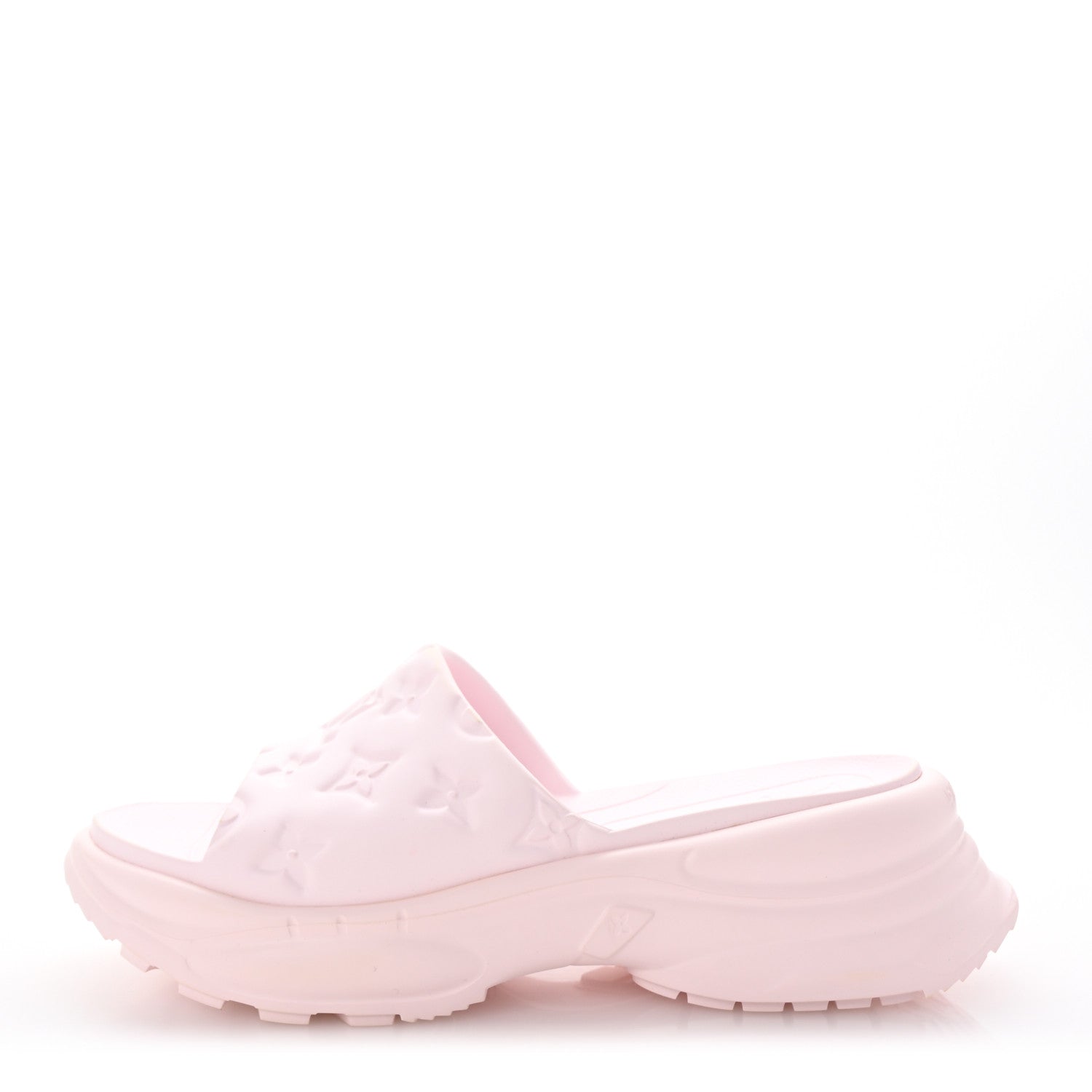 Louis Vuitton Rubber Monogram Embossed Pool 55 Flat Comfort Mule 39 Rose Clair 1 of 11