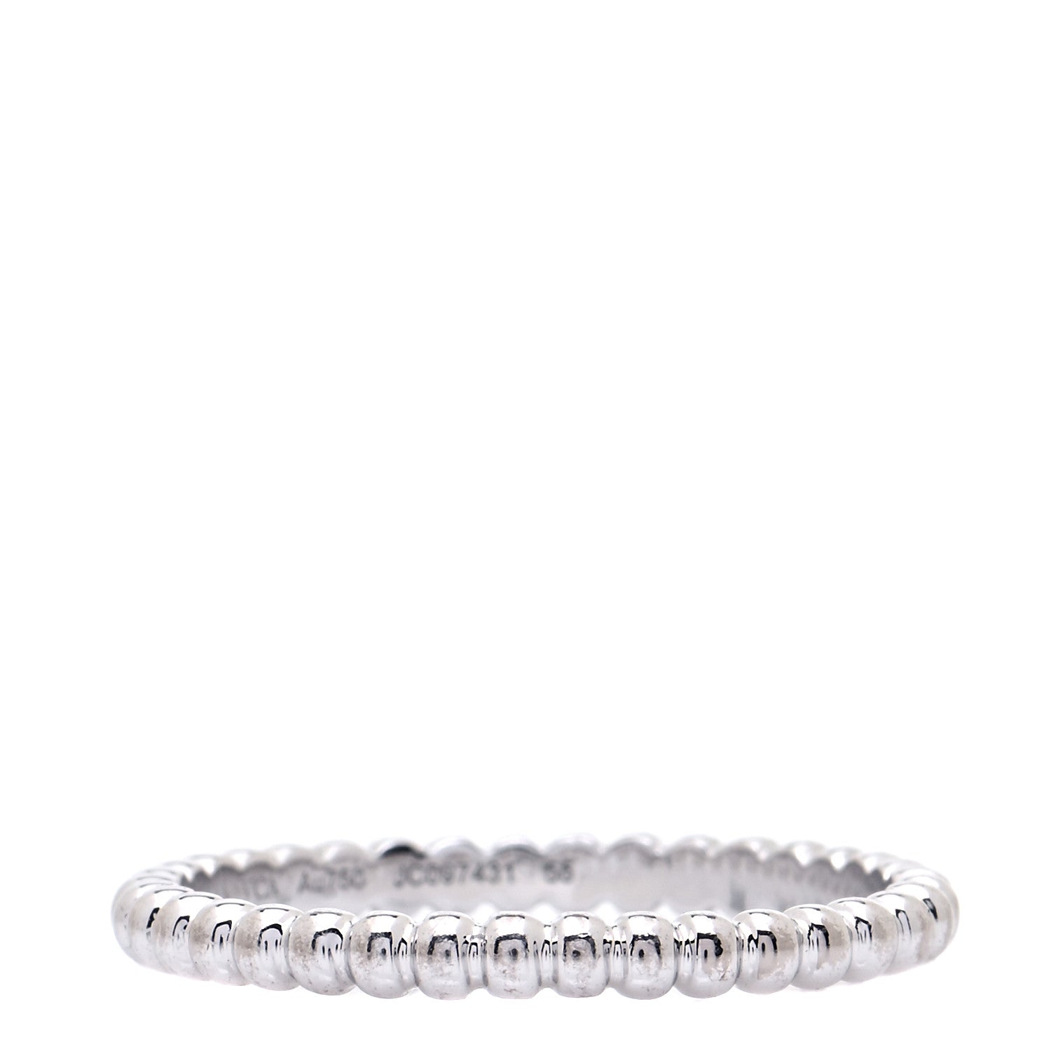 Van Cleef & Arpels 18K White Gold Small Perlee Ring 55 7.25 3 of 6