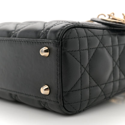 Christian Dior Lambskin Cannage Mini Lady Dior Black 10 of 10