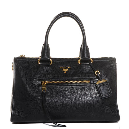 Prada Vitello Daino Tote Black 1 of 10