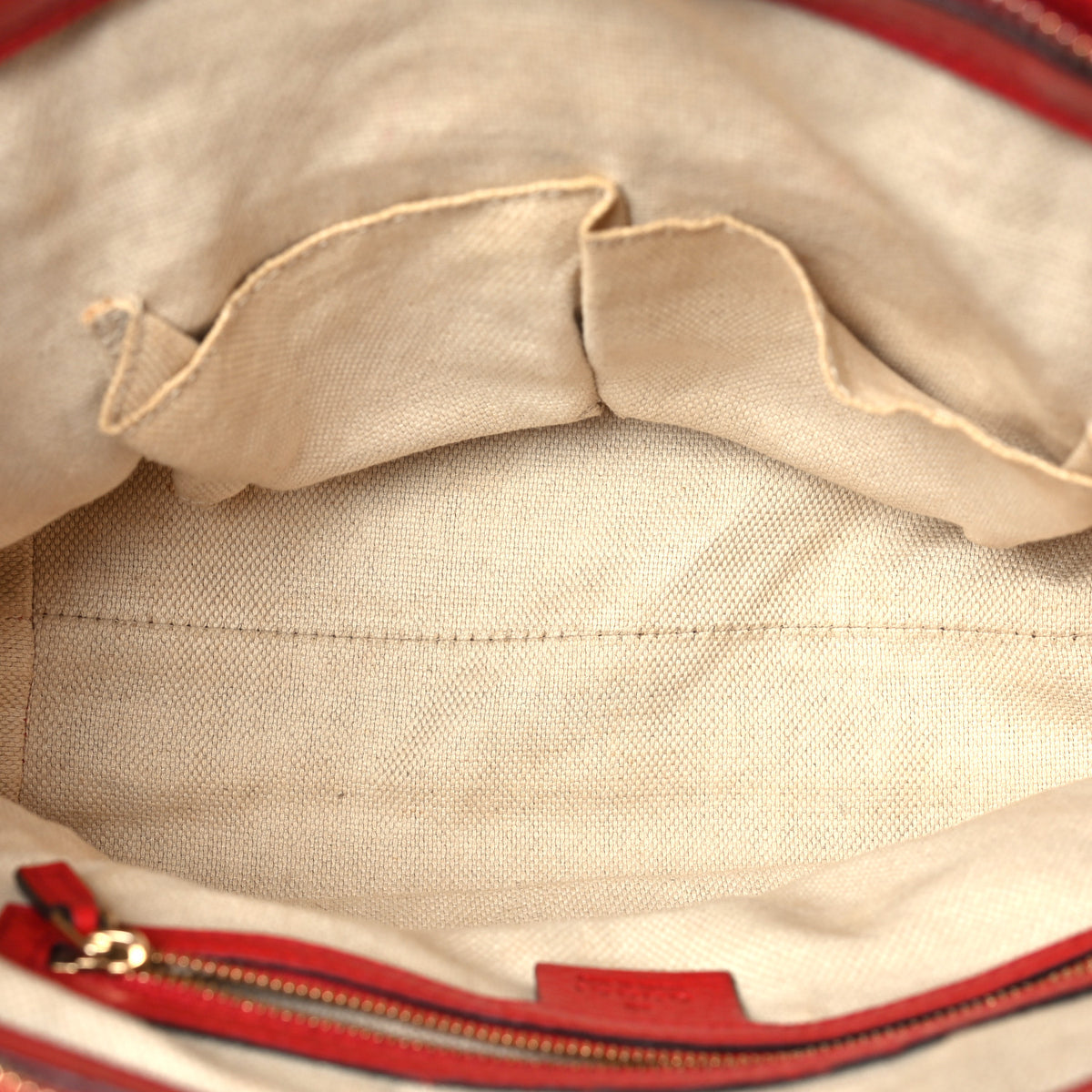 Pebbled Calfskin Small Soho Top Handle Bag Red
