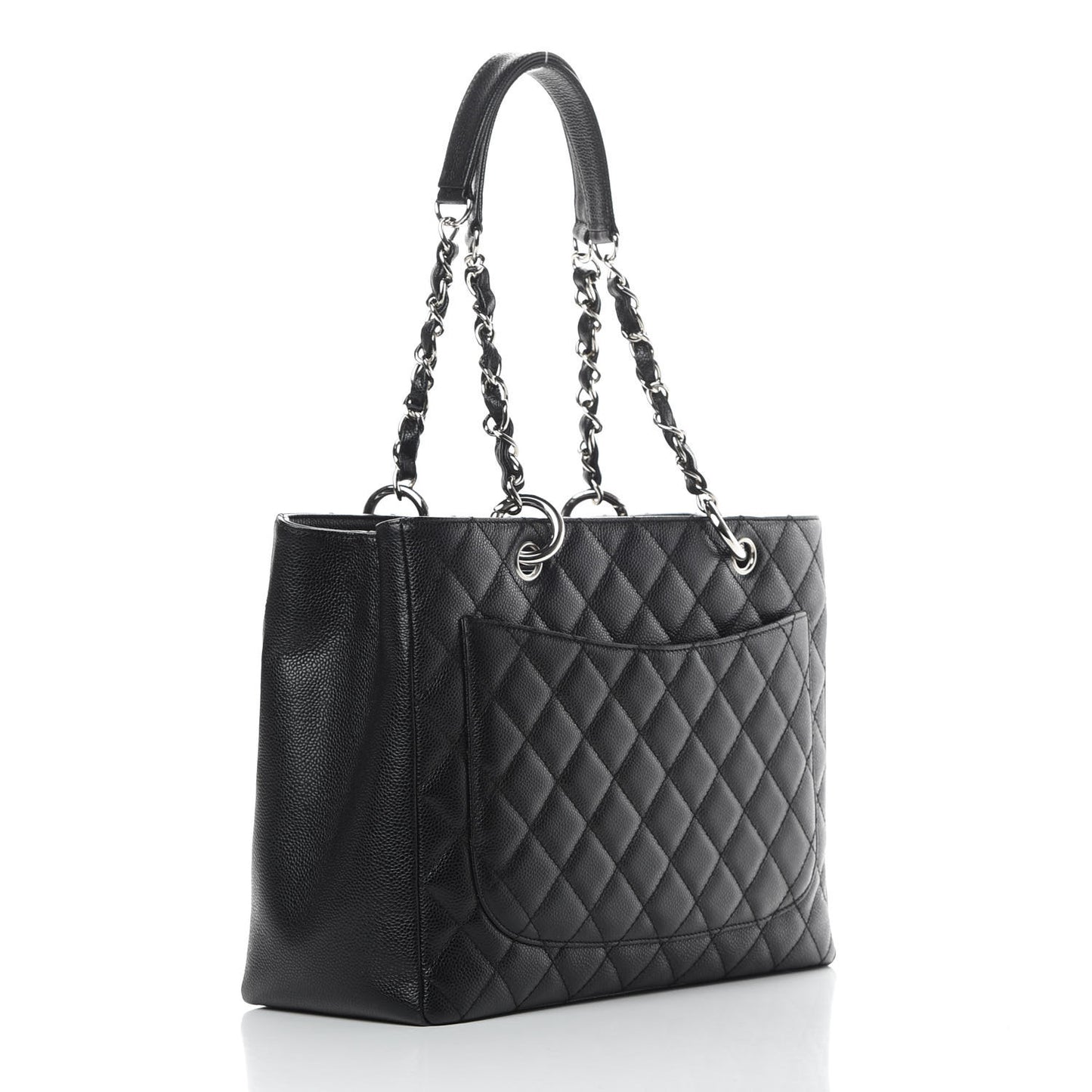 Caviar Quilted Grand Shopping Tote GST Black