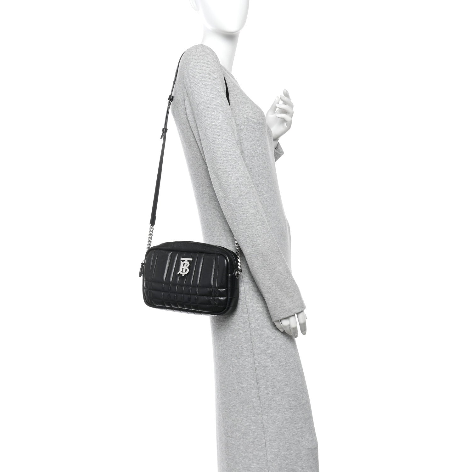 Burberry Calfskin Quilted Small Lola Camera Bag Black 2 of 11