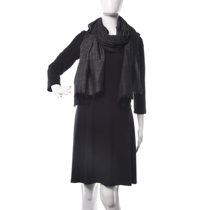 Gucci Wool Silk GG Monogram GGNat Plus Scarf Anthracite 2 of 5