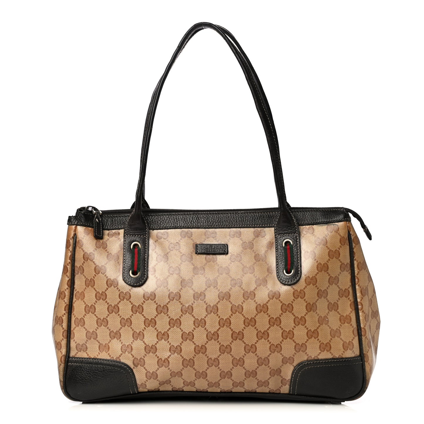 Crystal Monogram Medium Princy Tote Dark Brown