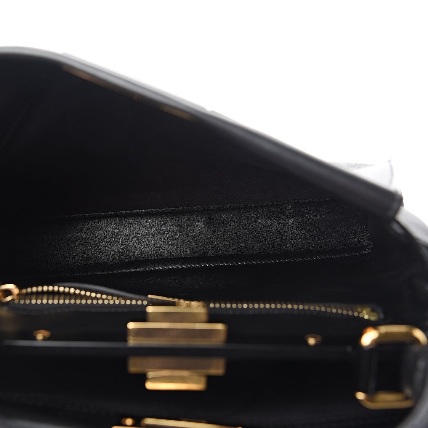 Vitello Seta Shiny Nappa Medium Peekaboo Iconic Satchel Black