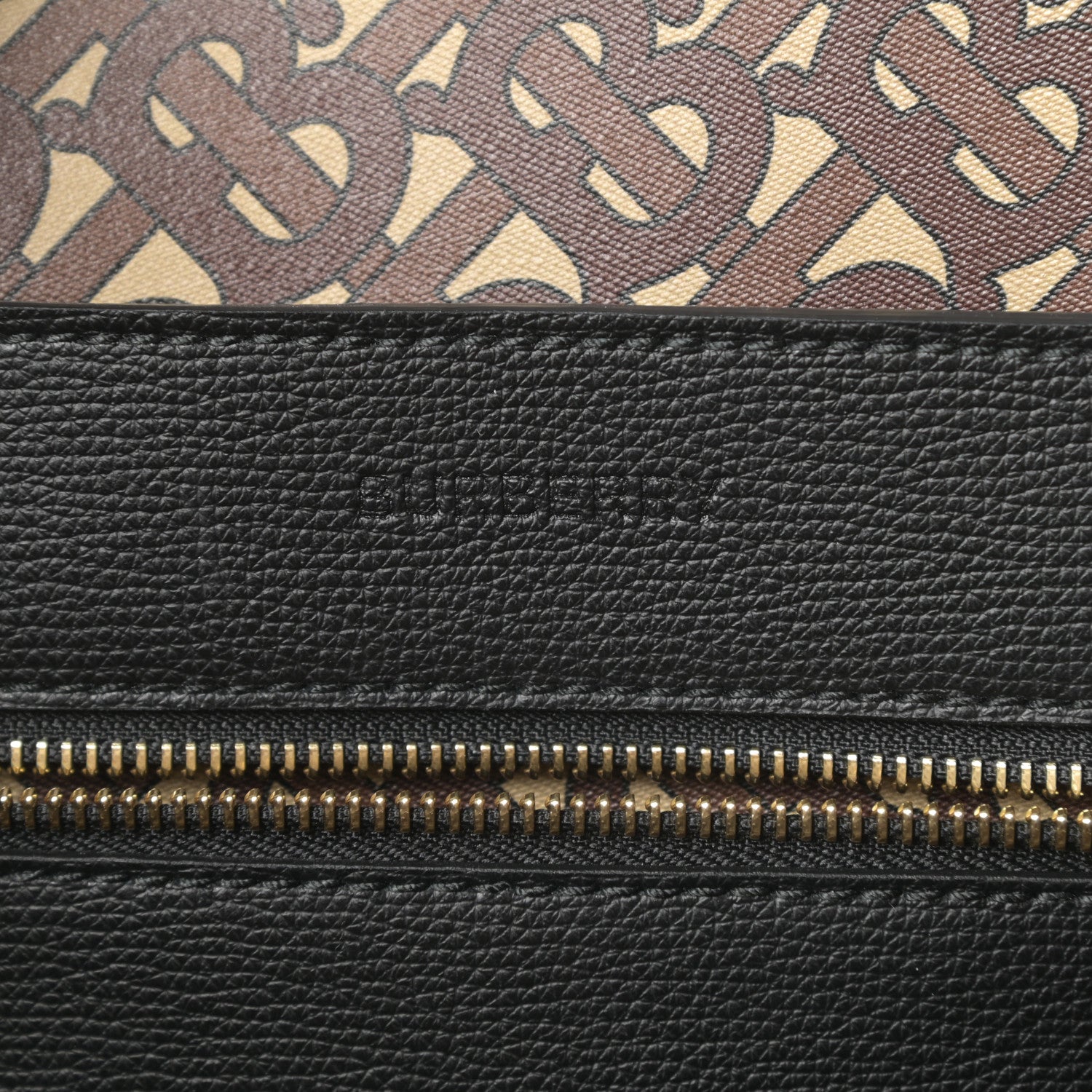 Burberry Calfskin TB Motif Embossed Medium Tote Black 8 of 11