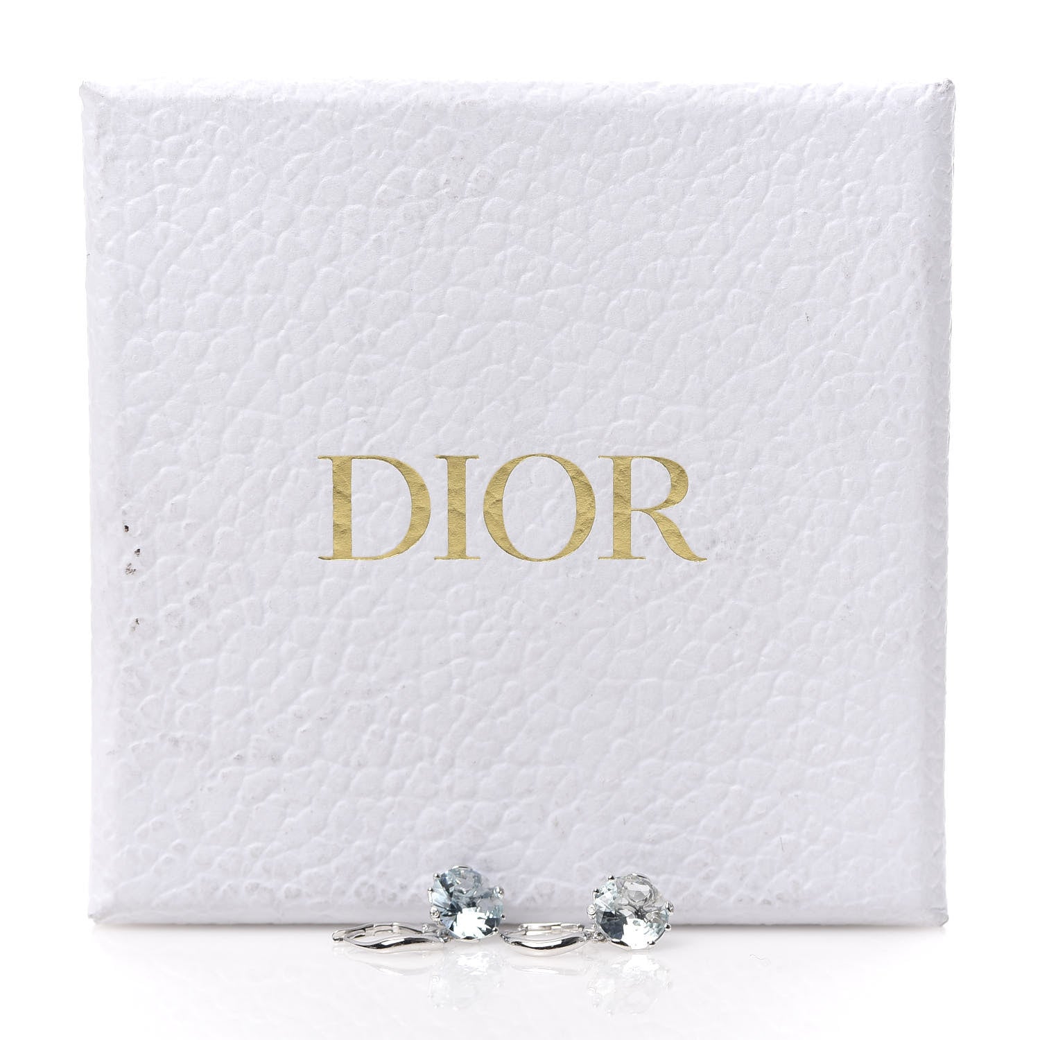 Christian Dior 18K White Gold Diamond Aquamarine Oui Drop Earrings 8 of 8