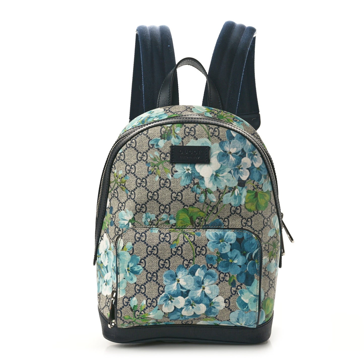 GG Supreme Monogram Blooms Small Day Backpack Blue