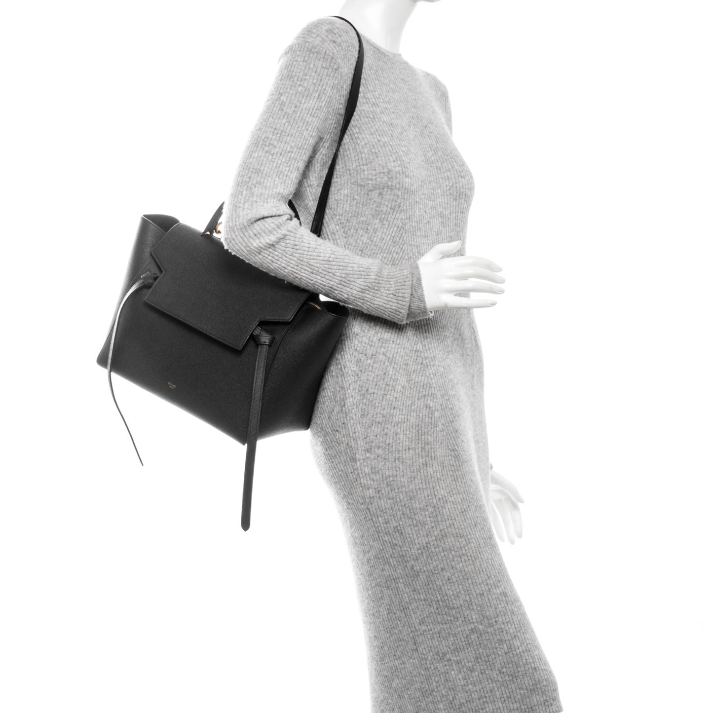 Grained Calfskin Mini Belt Bag Black