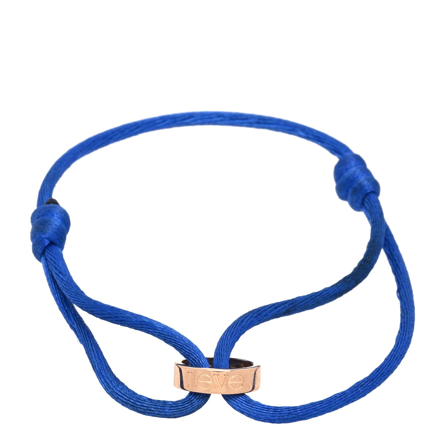 Cartier 18K Pink Gold Charity LOVE Adjustable Cord Bracelet Blue 1 of 4