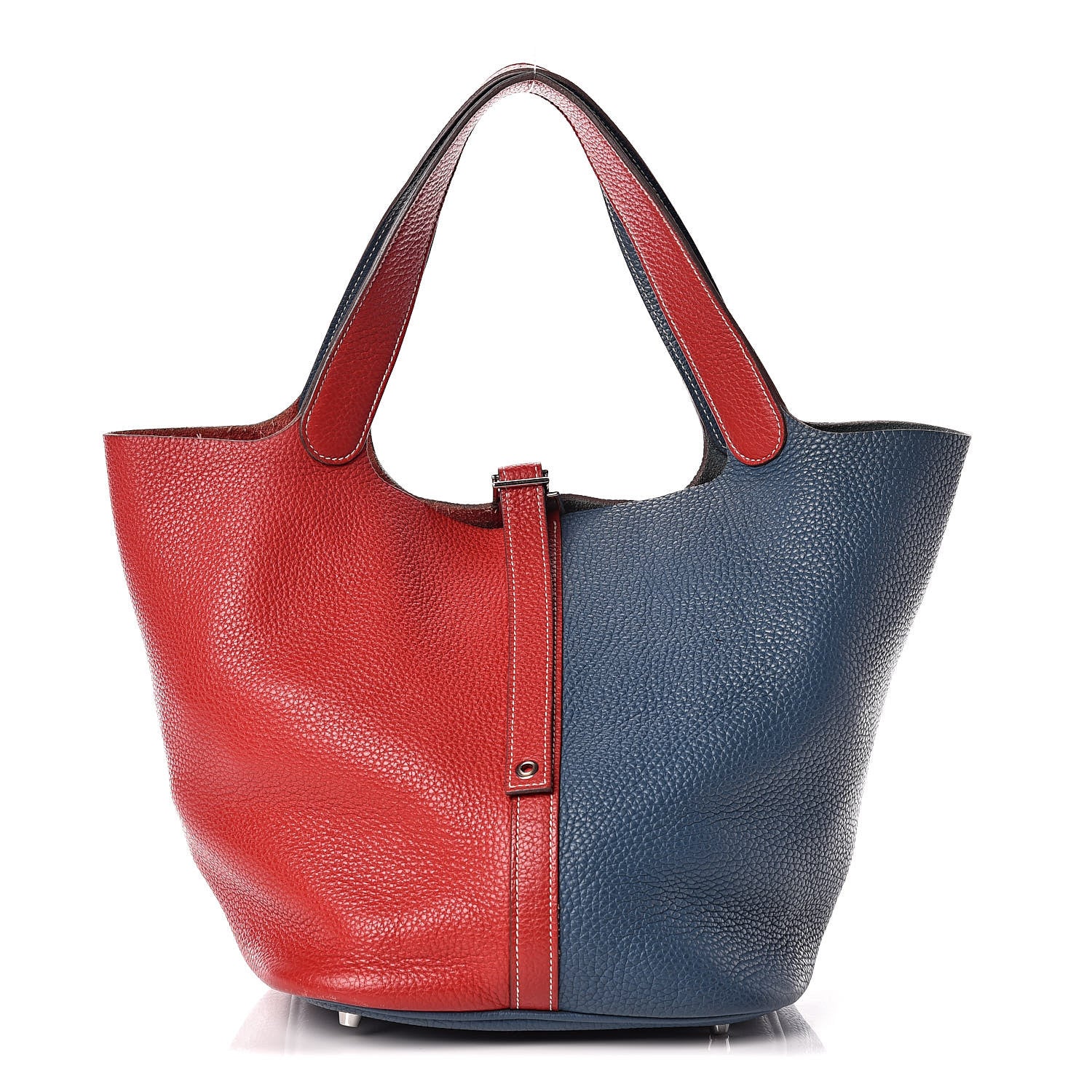 Hermes Taurillon Clemence Picotin Lock 26 GM Rouge Casaque Bleu Thalassa 1 of 16
