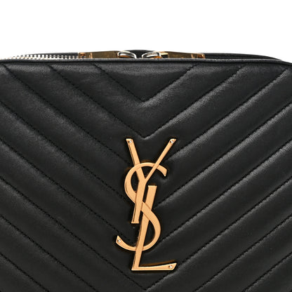 Saint Laurent Lambskin Matelasse Chevron Classic Monogram Shoulder Bag Black 8 of 10