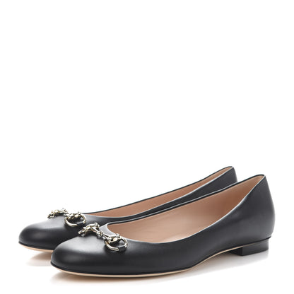 Gucci Calfskin Horsebit Ballerina Flats 40 Black 3 of 8