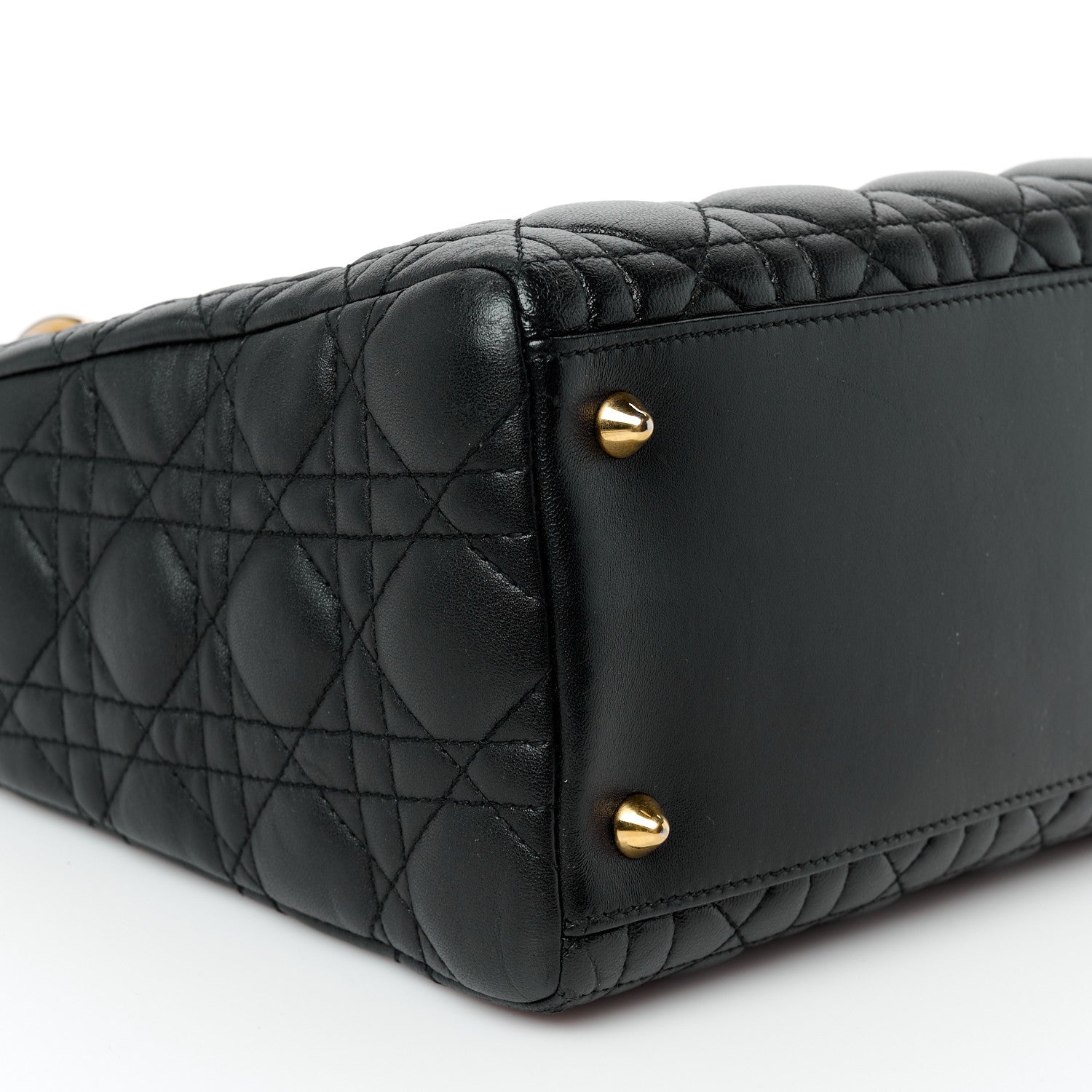 Christian Dior Lambskin Cannage Medium Lady Dior Black 9 of 10