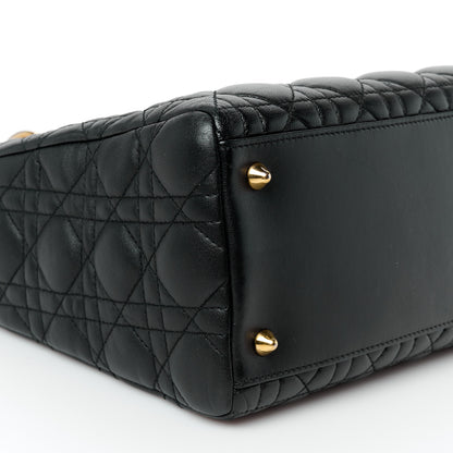 Christian Dior Lambskin Cannage Medium Lady Dior Black 9 of 10