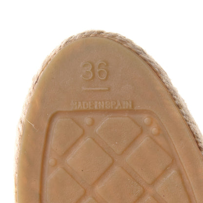 Chanel Tweed Grosgrain CC Espadrilles 36 Gold Beige Black 8 of 10