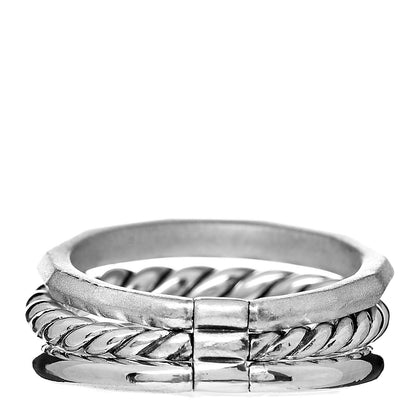 David Yurman Sterling Silver Diamond 9mm Stax Narrow Ring 52 6 3 of 5