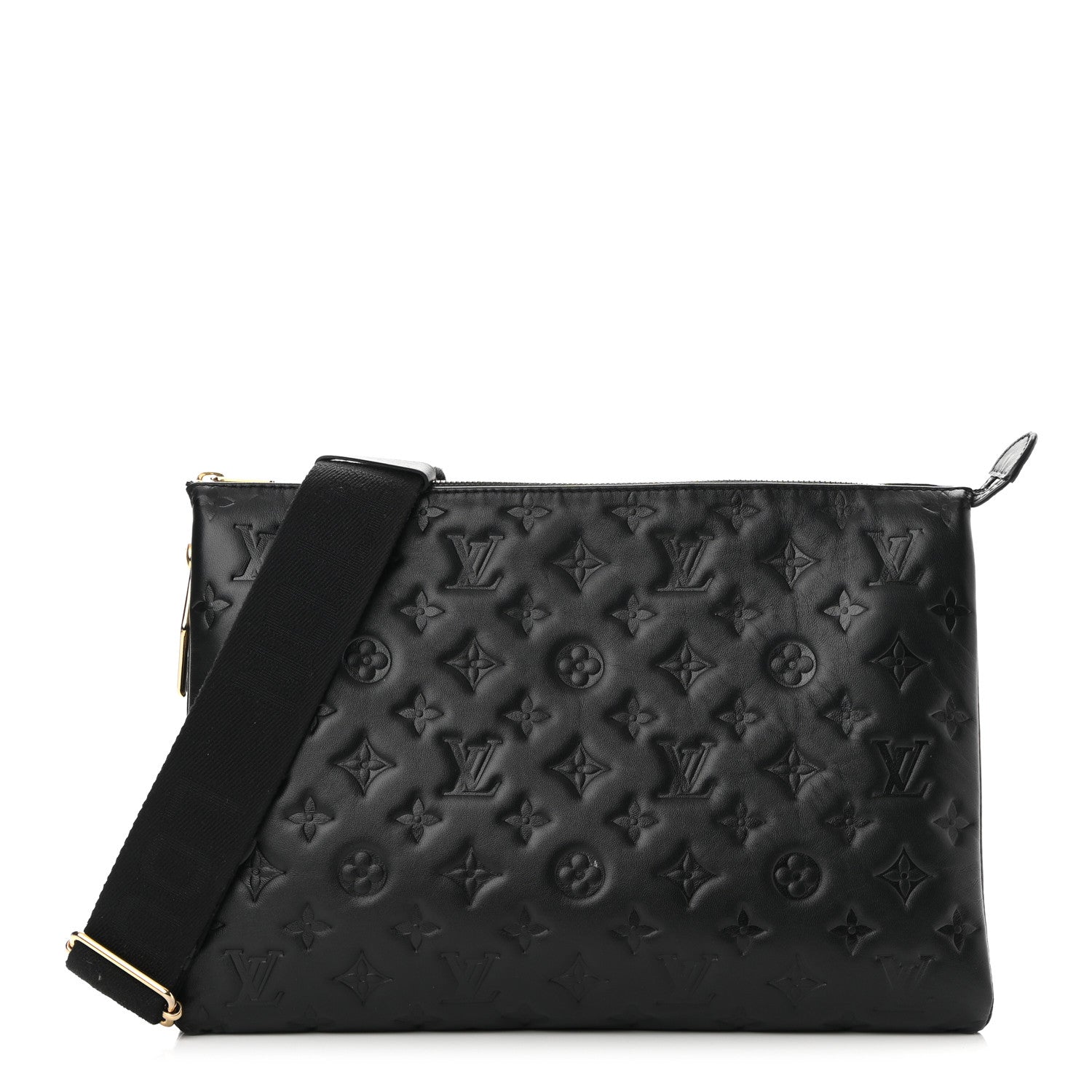 Louis Vuitton Lambskin Embossed Monogram Coussin MM Black 1 of 8