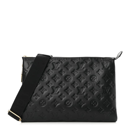 Louis Vuitton Lambskin Embossed Monogram Coussin MM Black 1 of 8