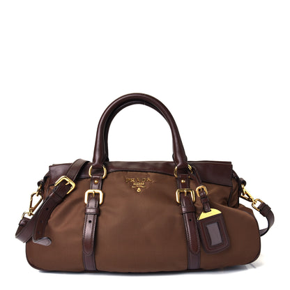 Prada Nylon Tessuto Soft Calf Tote Corinto 1 of 4