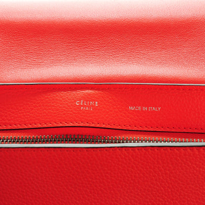 Celine Drummed Calfskin Suede Medium Trapeze Vermillion 5 of 10