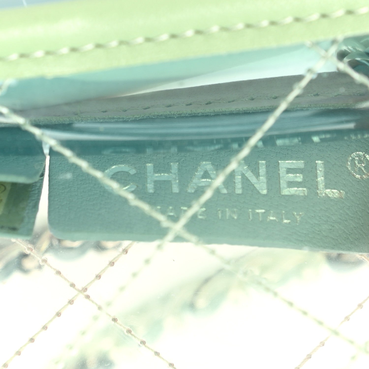 Chanel Lambskin PVC Quilted Mini Coco Splash Flap Blue Green 6 of 10