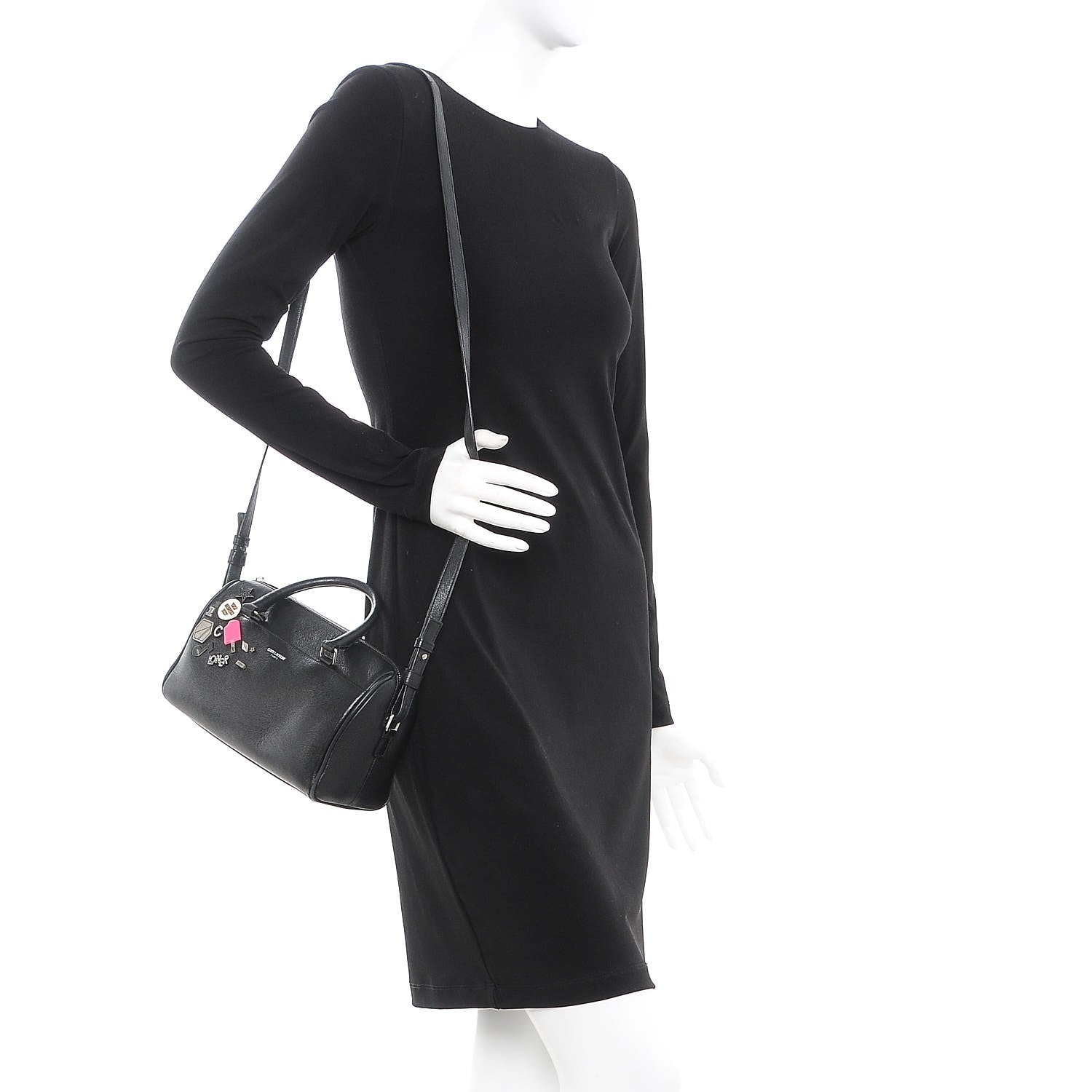 Saint Laurent Goatskin Embellished Classic Baby Duffle Black 2 of 16