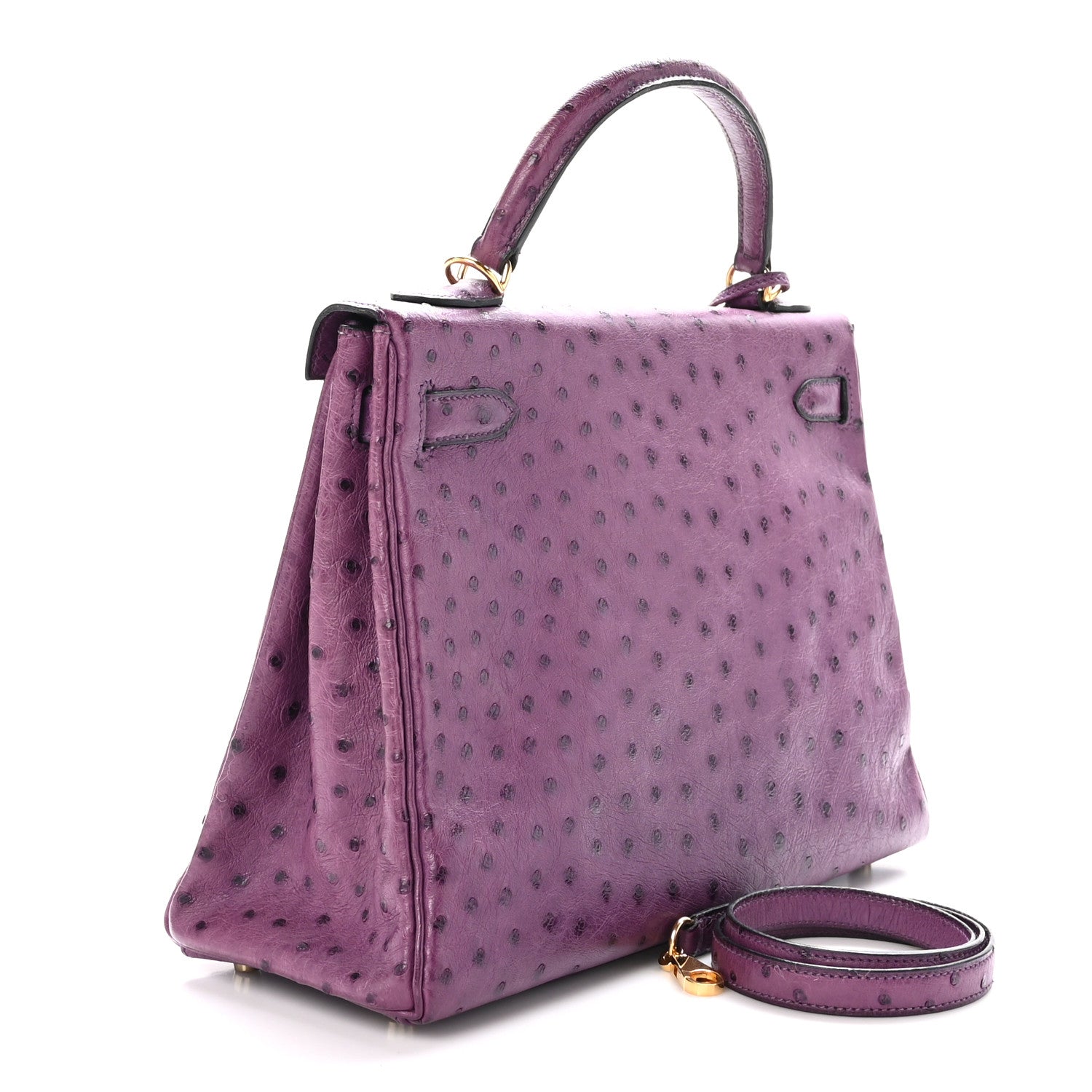 Hermes Ostrich Kelly Retourne 32 Violine 3 of 11