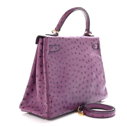Hermes Ostrich Kelly Retourne 32 Violine 3 of 11