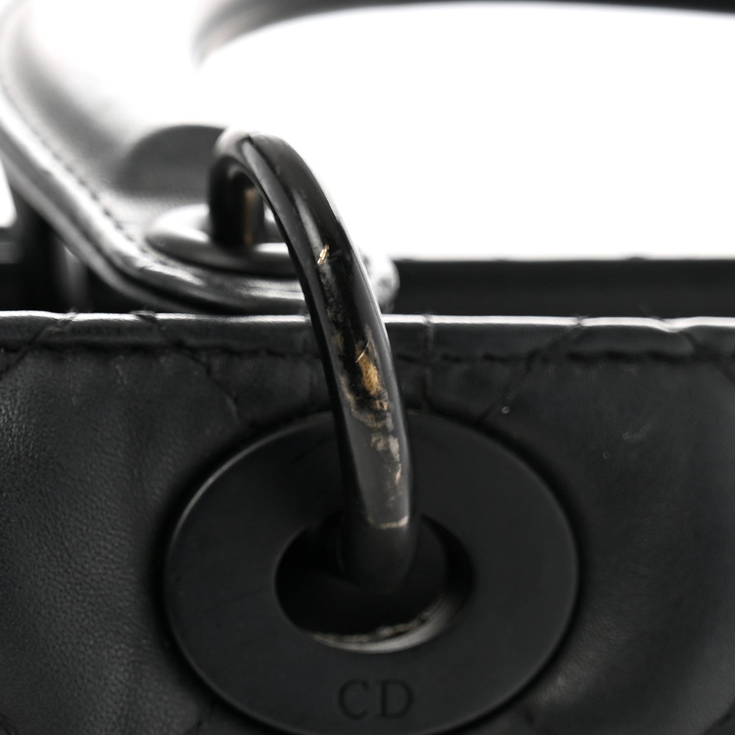 Ultra Matte Calfskin Cannage Medium Lady Dior Black