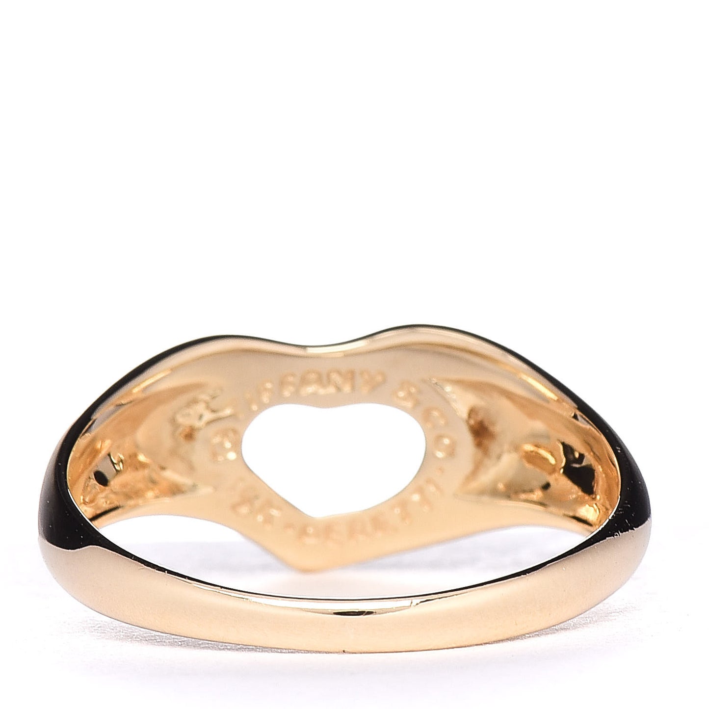 18K Yellow Gold Open Heart Ring 53 6.5