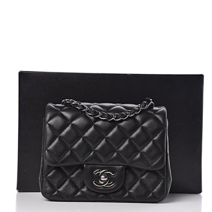 Chanel Lambskin Quilted Mini Square Flap Black 13 of 13