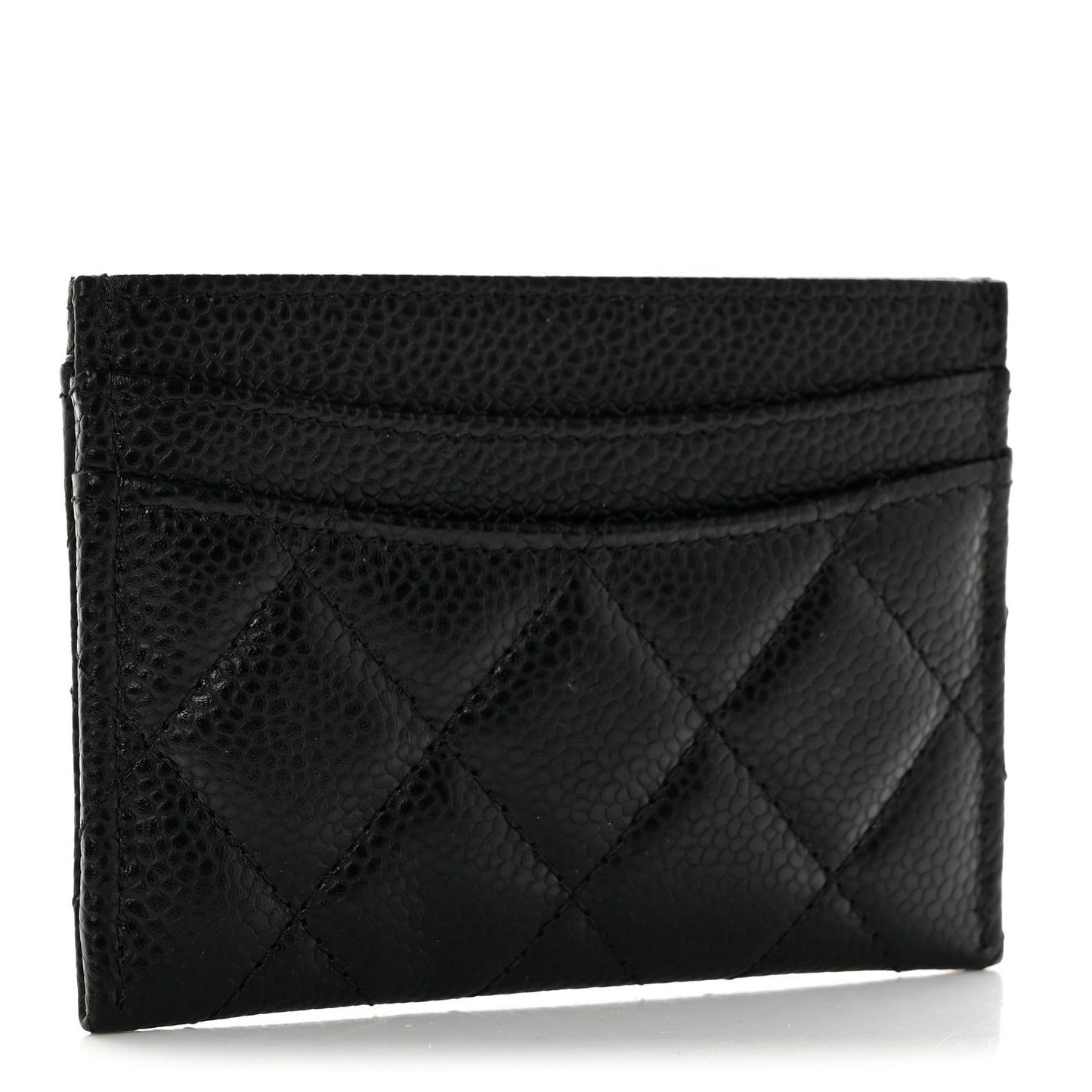 Caviar Quilted Card Holder Black
