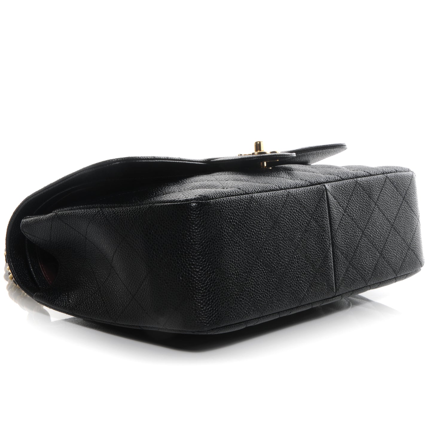 Caviar Quilted Jumbo Double Flap Black