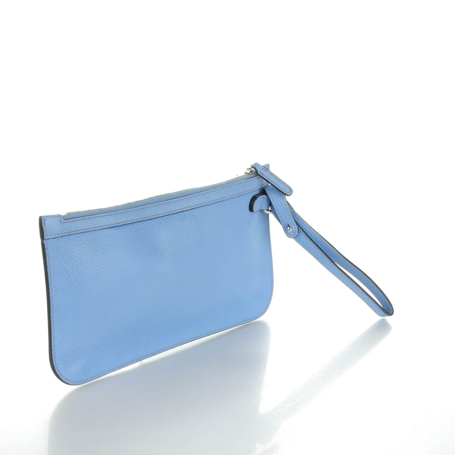 Gucci Pebbled Calfskin Zip Pouch Mineral Blue 3 of 8