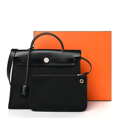 Hermes Military Toile Vache Hunter Herbag Zip PM 31 Black 8 of 8